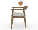Canadel Downtown Hug Dining Chair in Pecan Washed, TB Fabric, side view