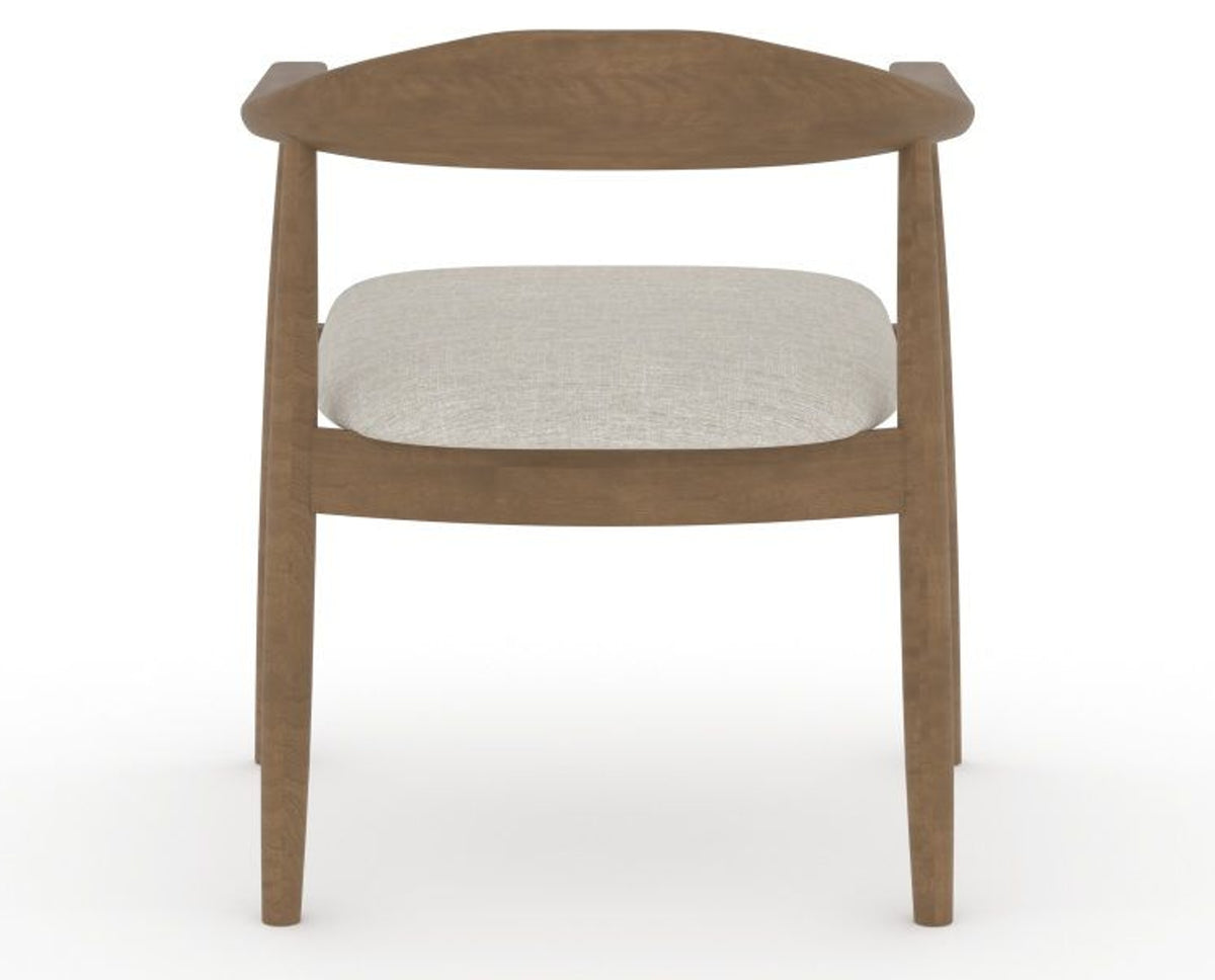 Canadel Downtown Hug Dining Chair in Pecan Washed, TB Fabric, back view