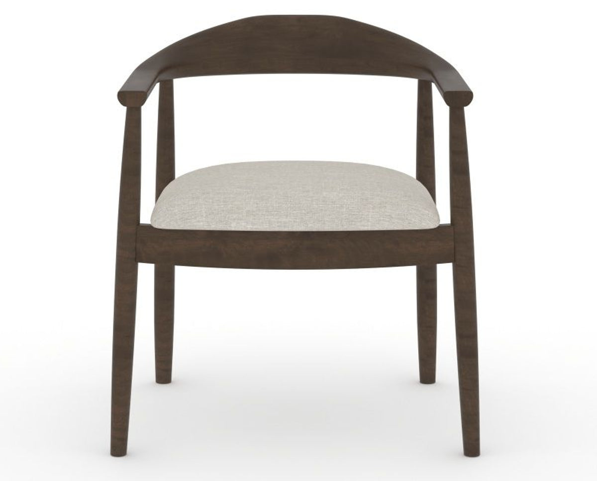 Canadel Downtown Hug Dining Chair in Hazelnut Washed, TB Fabric, front view