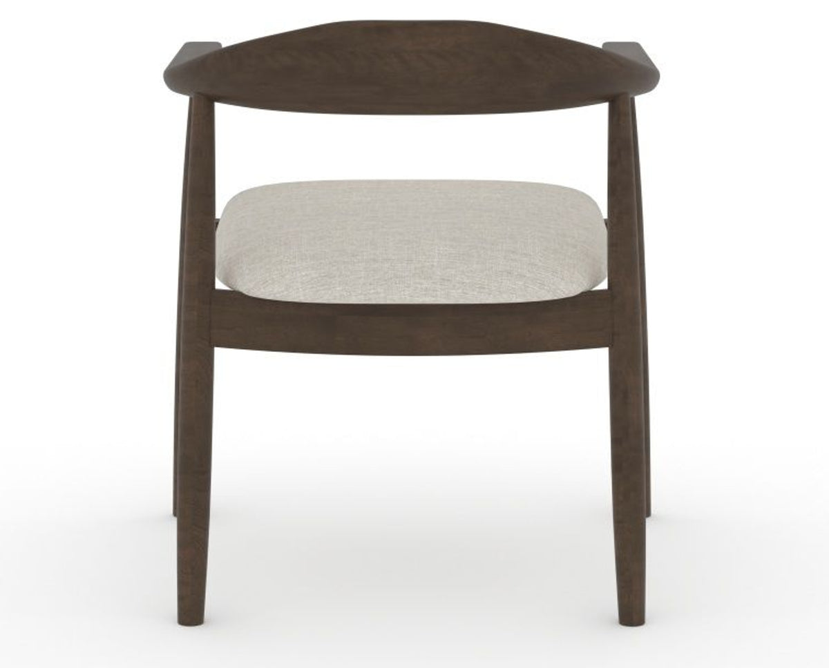 Canadel Downtown Hug Dining Chair in Hazelnut Washed, TB Fabric, back view