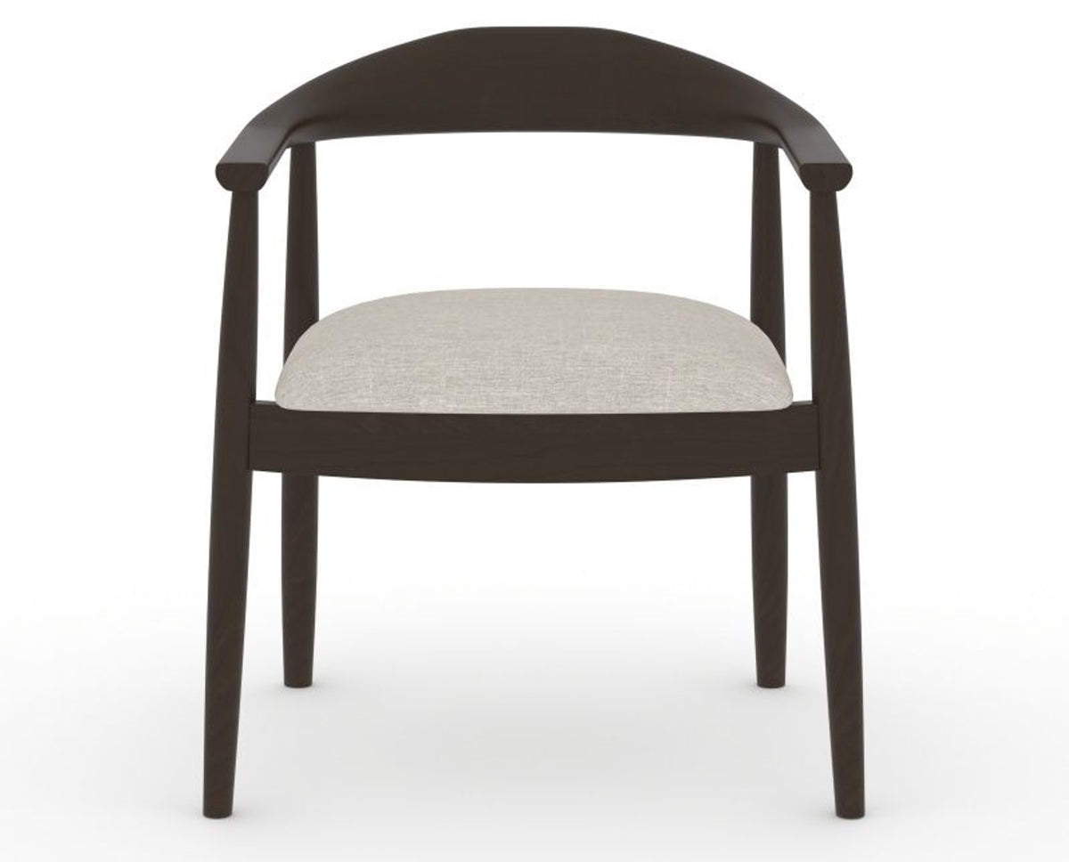 Canadel Downtown Hug Dining Chair in Davy's Grey, TB Fabric, front view