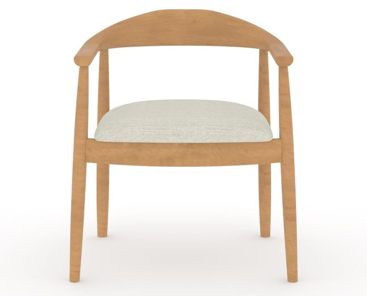 Canadel Downtown Hug Dining Chair in Caramel Washed, TW Fabric, front view