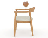 Canadel Downtown Hug Dining Chair in Caramel Washed, TW Fabric, side view