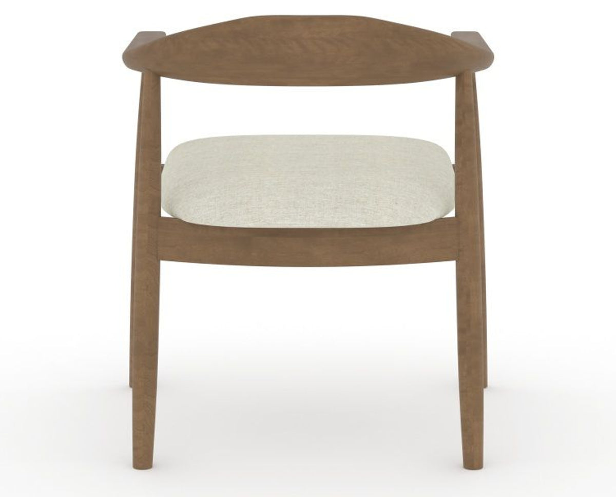Canadel Downtown Hug Dining Chair in Pecan Washed, TW Fabric, back view