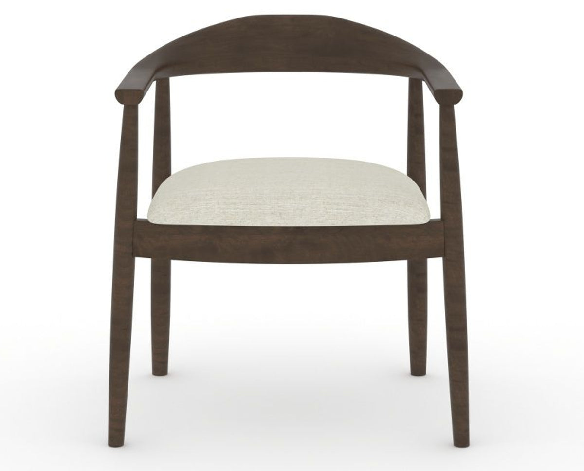 Canadel Downtown Hug Dining Chair in Hazelnut Washed, TW Fabric, front view