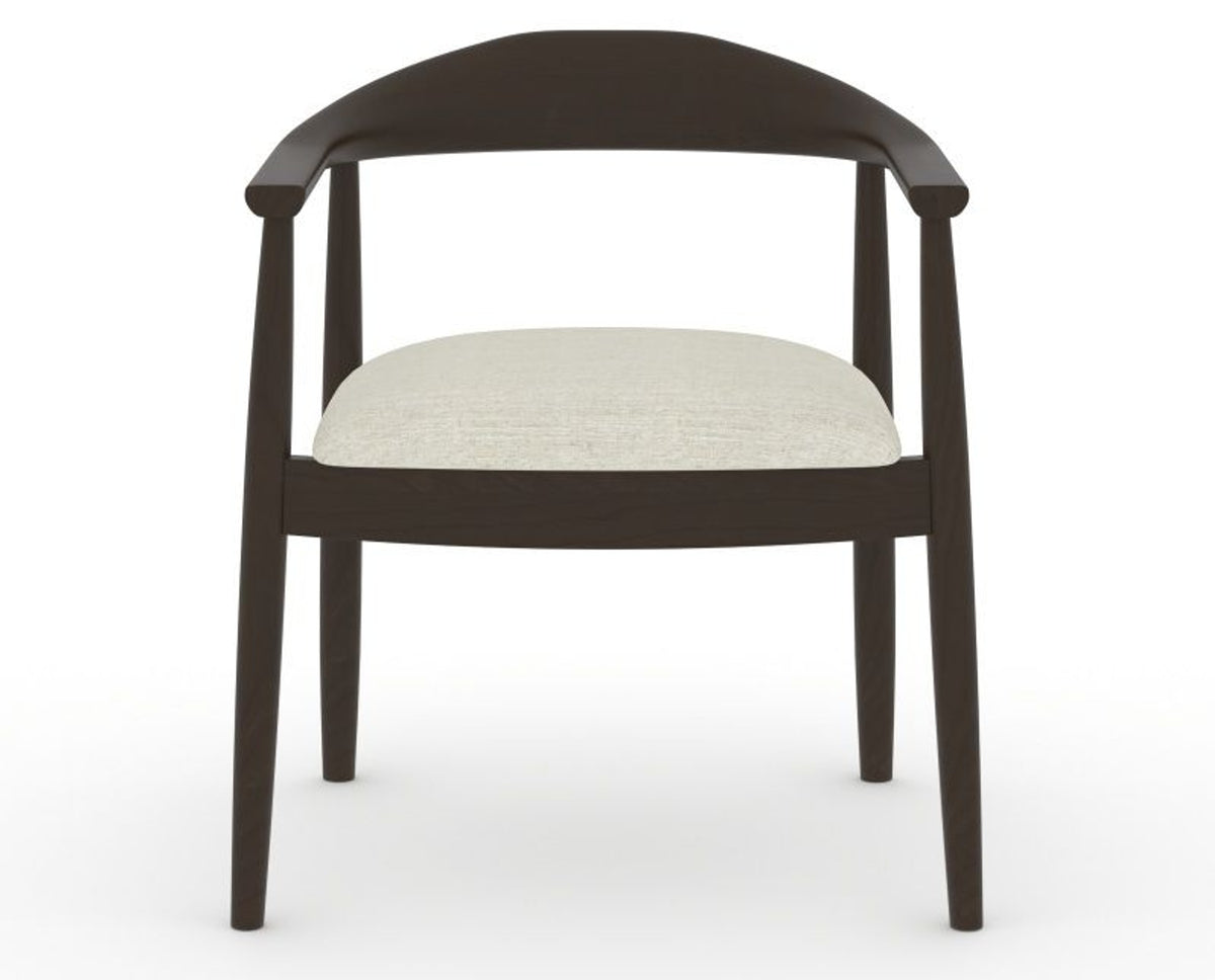 Canadel Downtown Hug Dining Chair in Davy's Grey, TW Fabric, front view