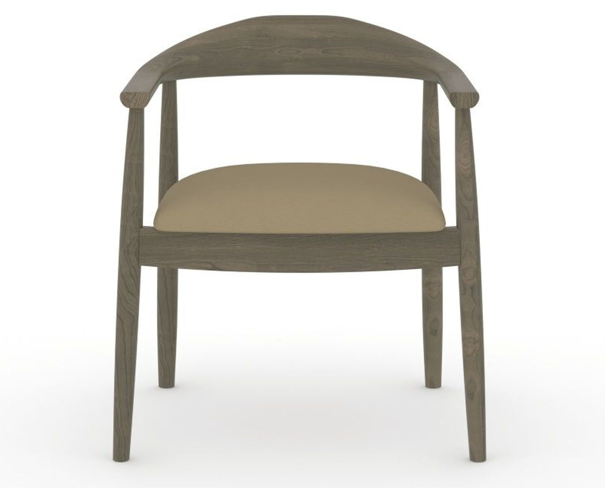 Canadel Downtown Hug Dining Chair in Shadow, XY Faux Leather, front view
