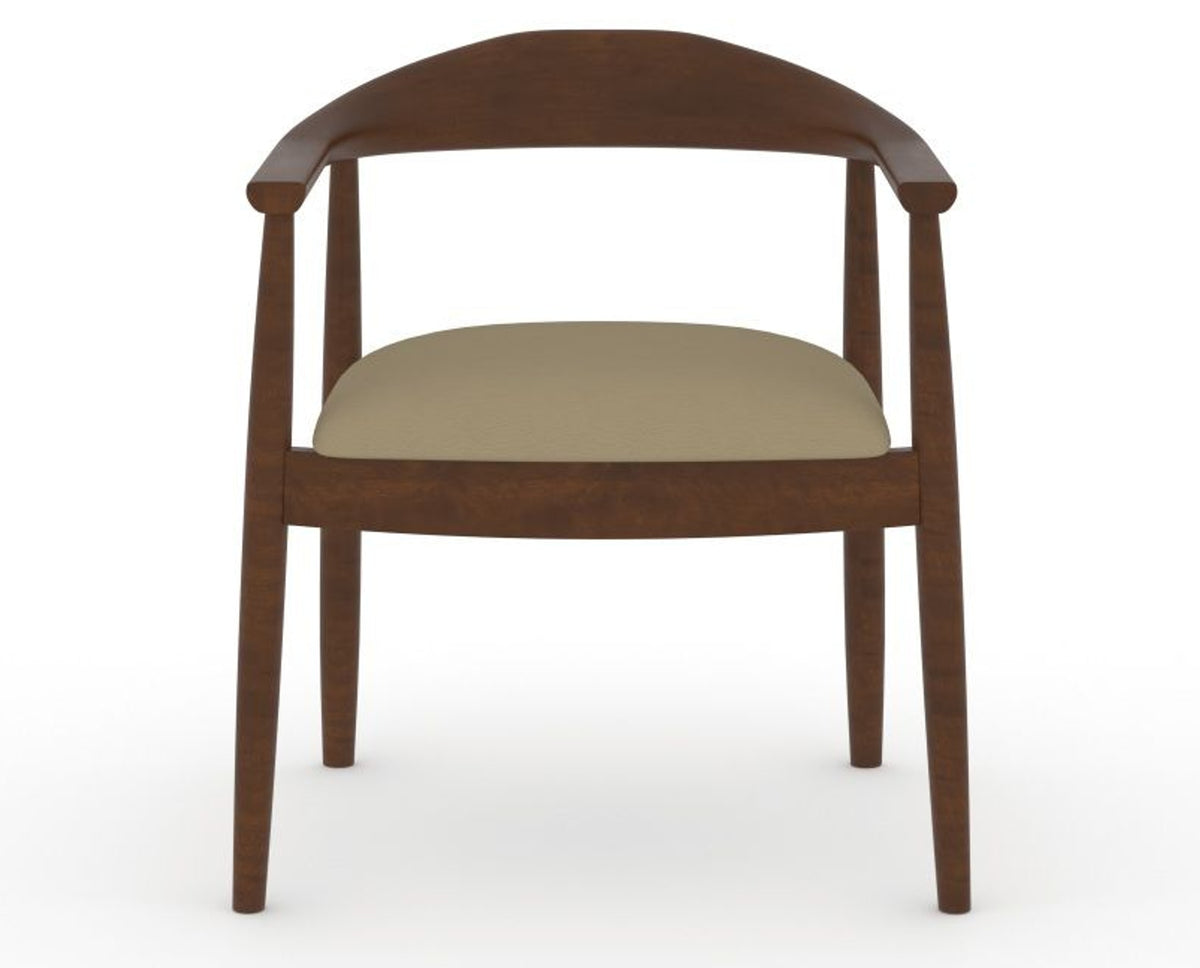 Canadel Downtown Hug Dining Chair in Cognac Washed, XY Faux Leather, front view