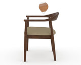 Canadel Downtown Hug Dining Chair in Cognac Washed, XY Faux Leather, side view