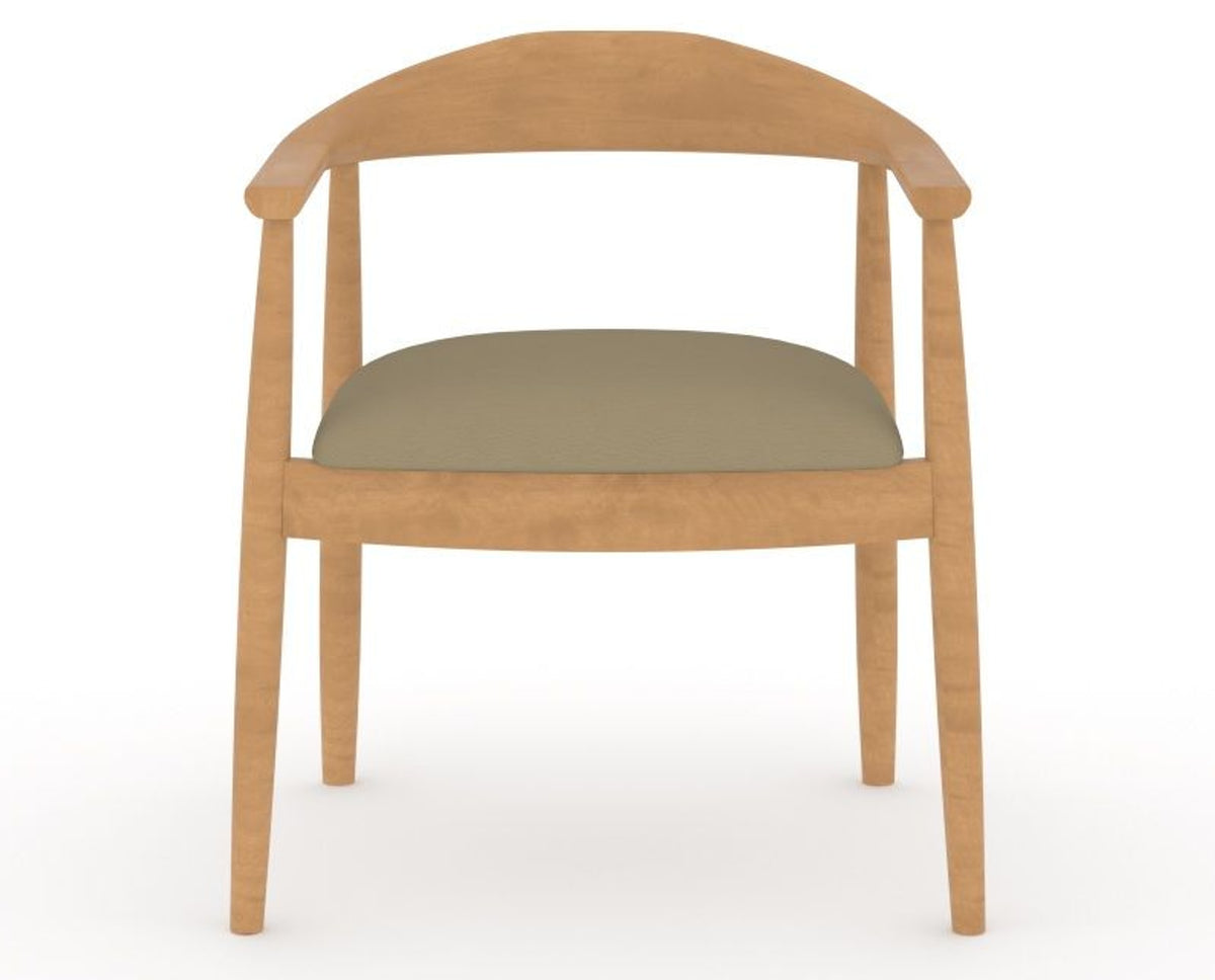 Canadel Downtown Hug Dining Chair in Caramel Washed, XY Faux Leather, front view