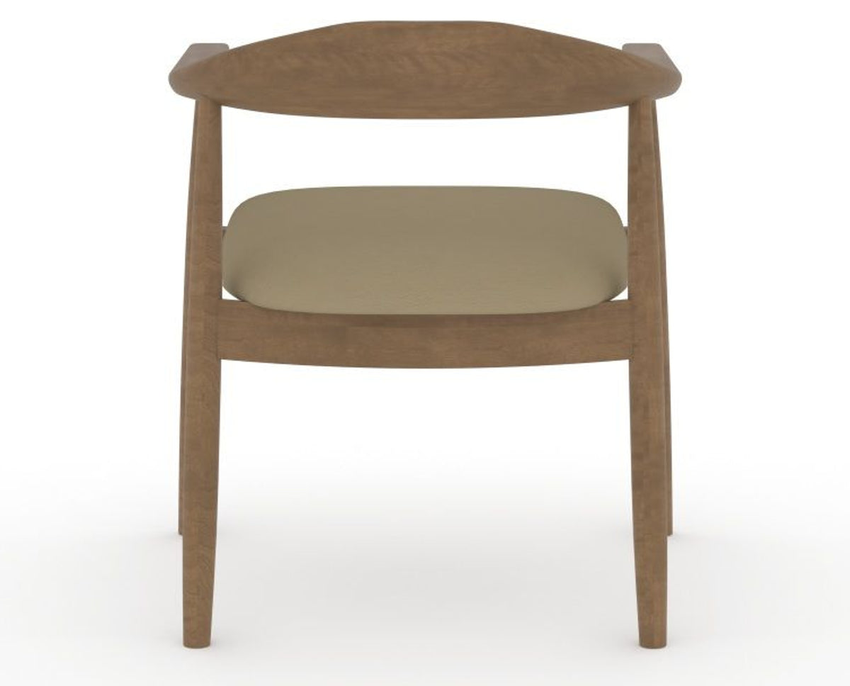 Canadel Downtown Hug Dining Chair in Pecan Washed, XY Faux Leather, back view