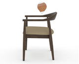 Canadel Downtown Hug Dining Chair in Hazelnut Washed, XY Faux Leather, side view