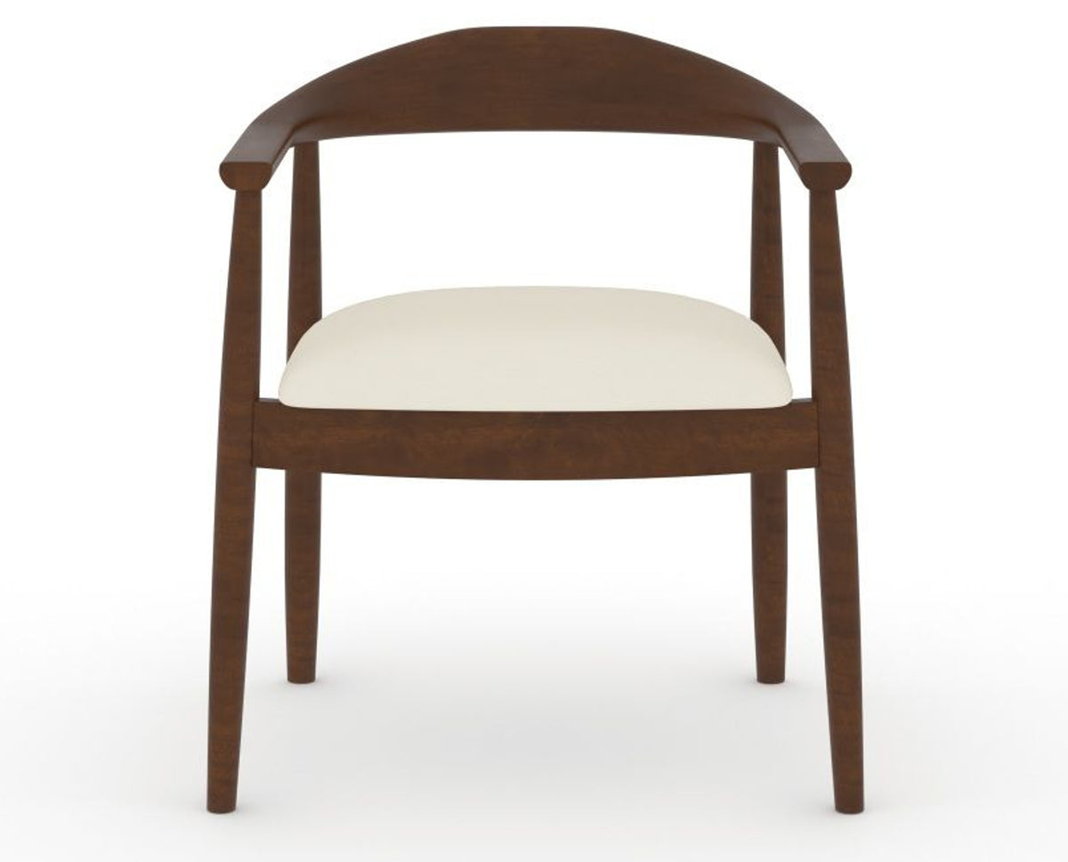 Canadel Downtown Hug Dining Chair in Cognac Washed, YJ Faux Leather, front view