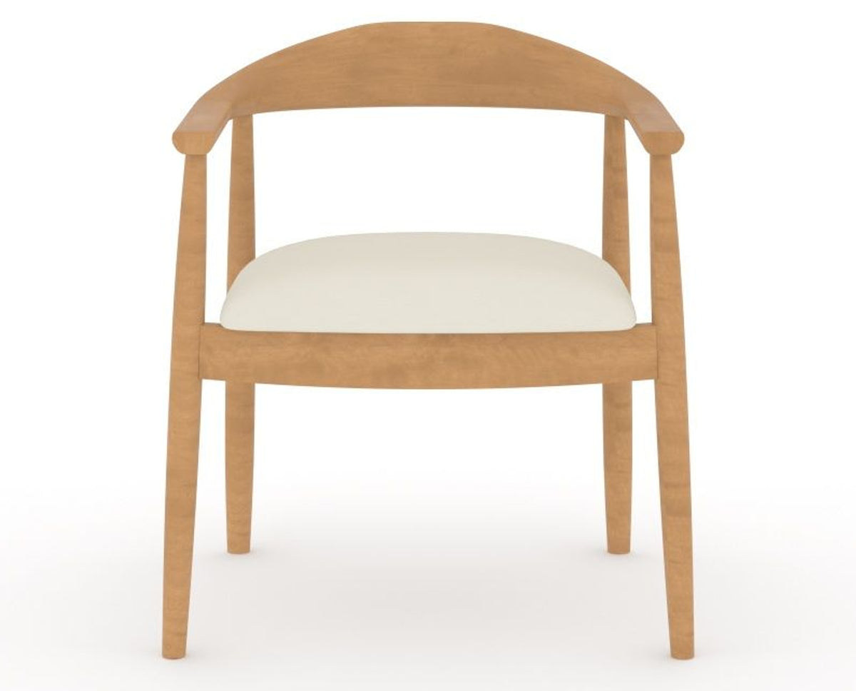 Canadel Downtown Hug Dining Chair in Caramel Washed, YJ Faux Leather, front view