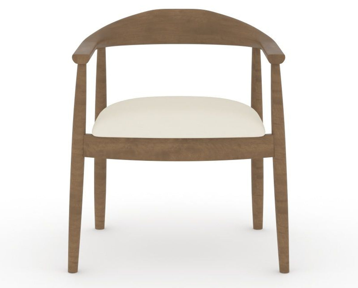 Canadel Downtown Hug Dining Chair in Pecan Washed, YJ Faux Leather, front view