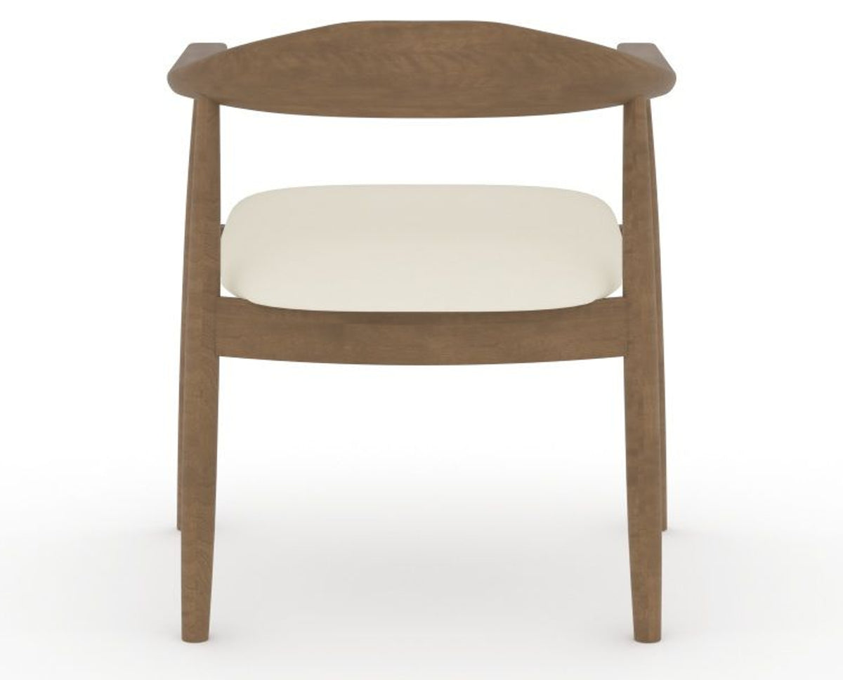 Canadel Downtown Hug Dining Chair in Pecan Washed, YJ Faux Leather, back view