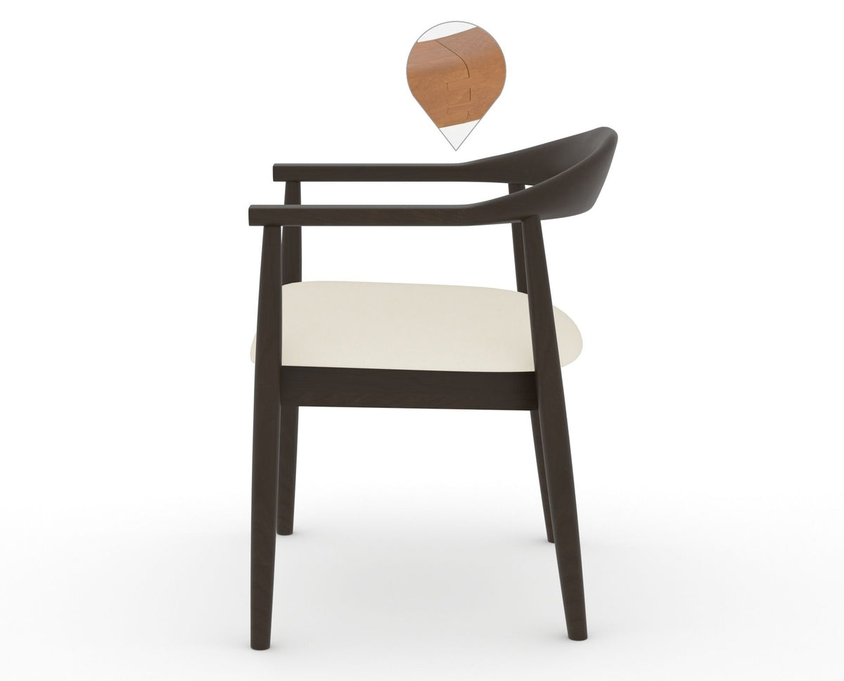 Canadel Downtown Hug Dining Chair in Davy's Grey, YJ Faux Leather, side view