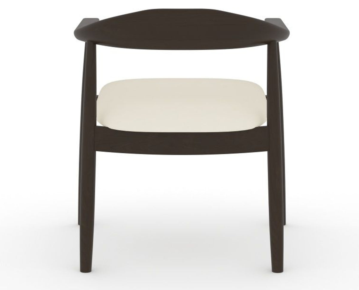 Canadel Downtown Hug Dining Chair in Davy's Grey, YJ Faux Leather, back view