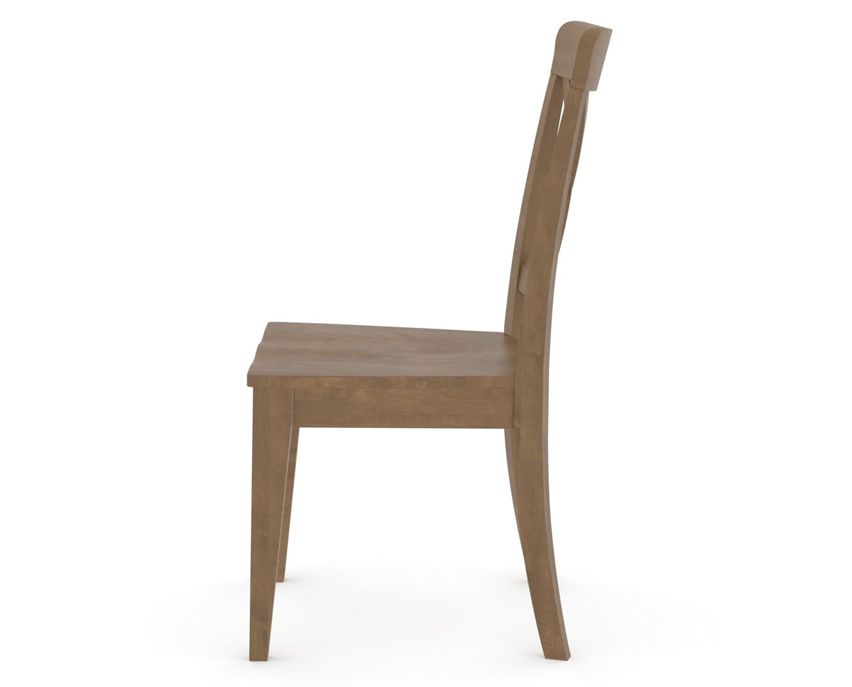 Canadel Gourmet X Back Dining Chair in Pecan Washed, side view