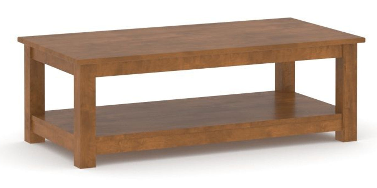 Canadel Accent Rectangular Coffee Table 2754 in Oak Washed Birch with Matte Finish, three-quarter view