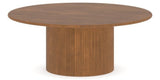 Canadel Accent Round Coffee Table 4242 C3 in Oak Washed Birch with Matte Finish, side view