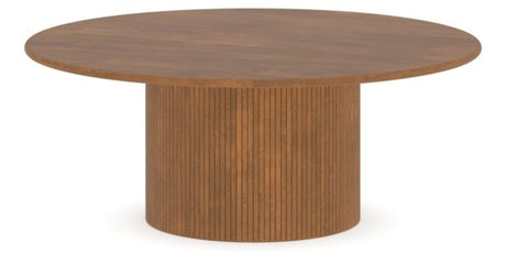 Canadel Accent Round Coffee Table 4242 C3 in Oak Washed Birch with Matte Finish, side view