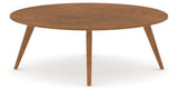 Canadel Accent Round Coffee Table 4242 DJ in Oak Washed Birch with Matte Finish, side view