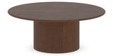Canadel Accent Round Coffee Table 4242 C3 in 19 Cognac Washed, three-quarter view