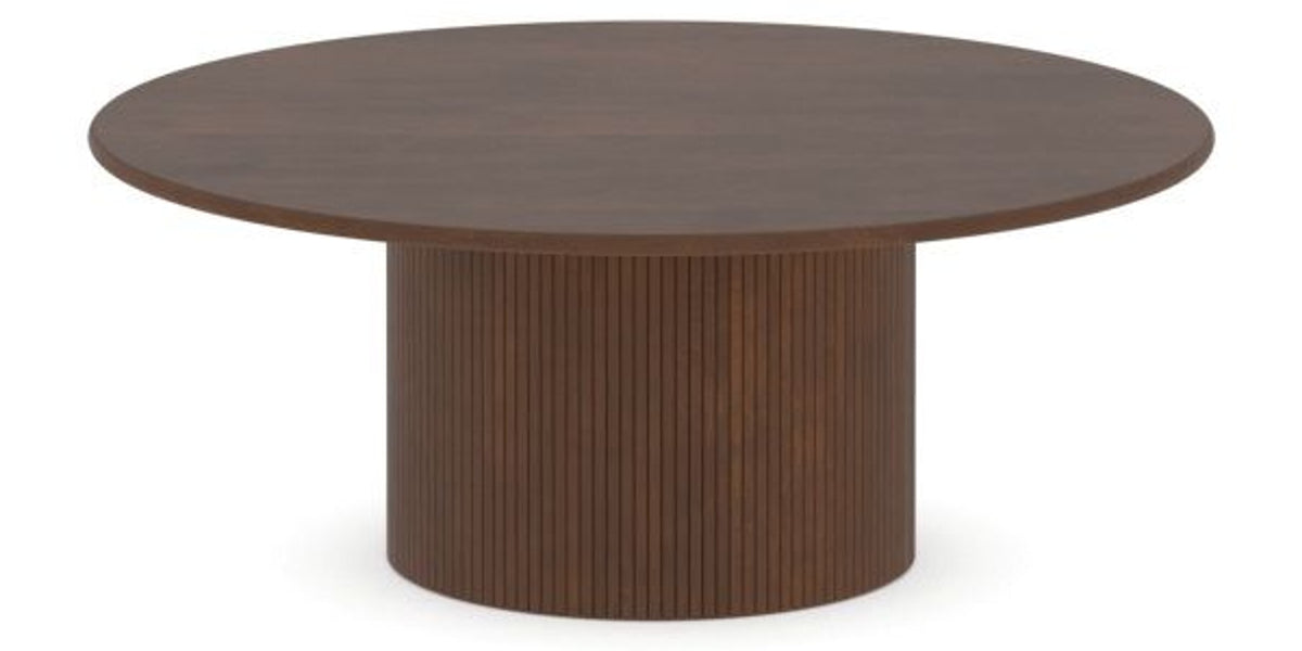 Canadel Accent Round Coffee Table 4242 C3 in 19 Cognac Washed, three-quarter view