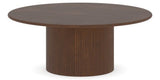 Canadel Accent Round Coffee Table 4242 C3 in 19 Cognac Washed, side view