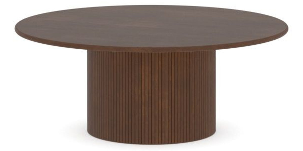 Canadel Accent Round Coffee Table 4242 C3 in 19 Cognac Washed, side view