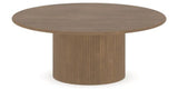 Canadel Accent Round Coffee Table 4242 C3 in 25 Pecan Washed, three-quarter view
