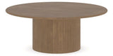Canadel Accent Round Coffee Table 4242 C3 in 25 Pecan Washed, side view