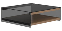 Oak Washed Birch with Matte Finish and SM Smoked Glass | Canadel Accent 4850 Coffee Table | Valley Ridge Furniture