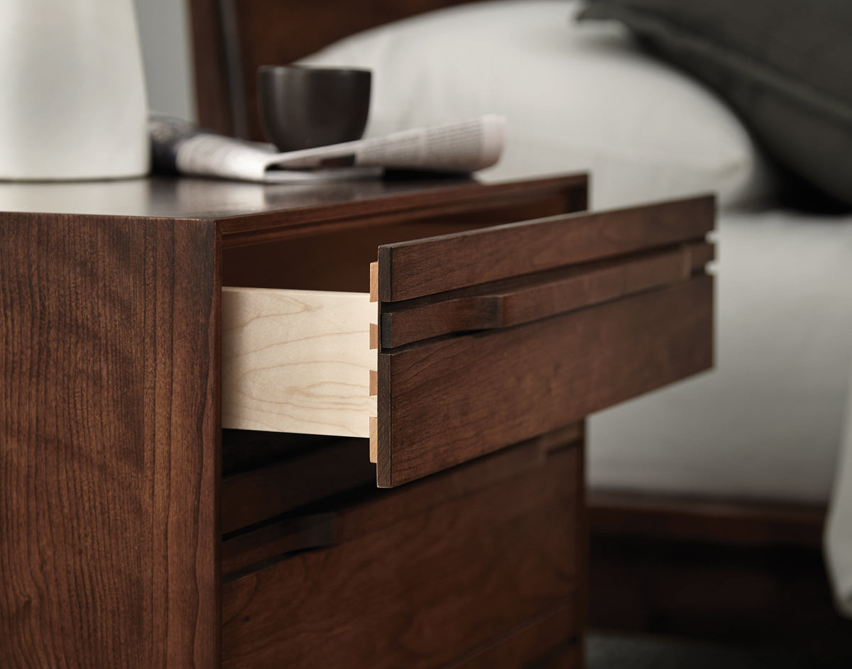 West Bros Camber Bedside Chest, hardware detail