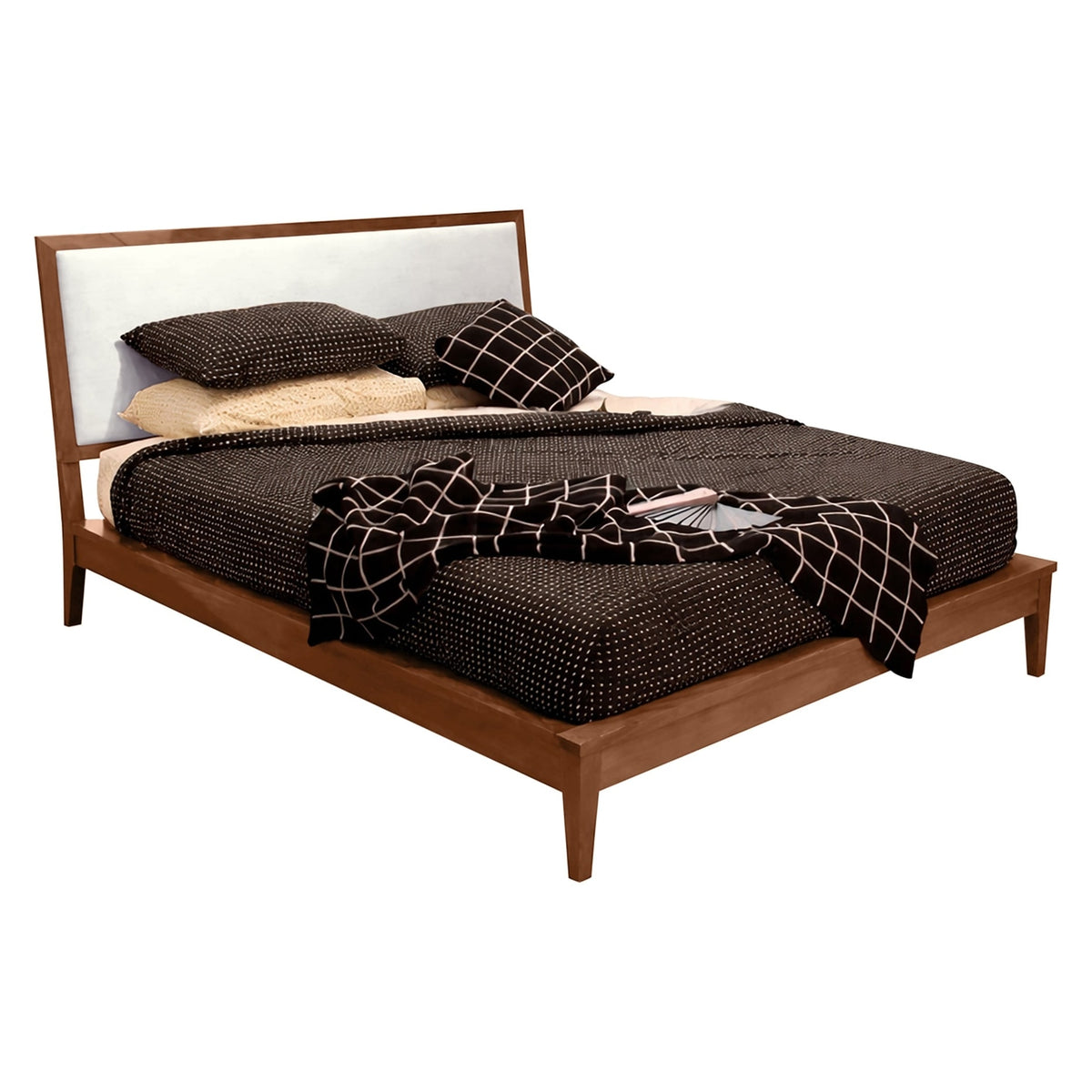 West Bros Serra Platform Bed in 79 Toast, on white, Wonderful 010 headboard colour