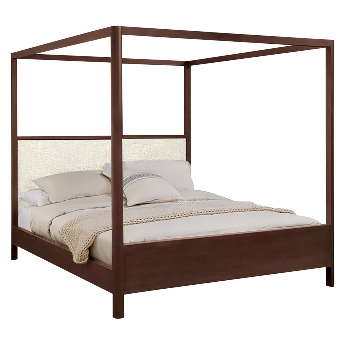 West Bros Curva Poster Bed in 22 Mocha, on white, Wonderful 010 headboard colour