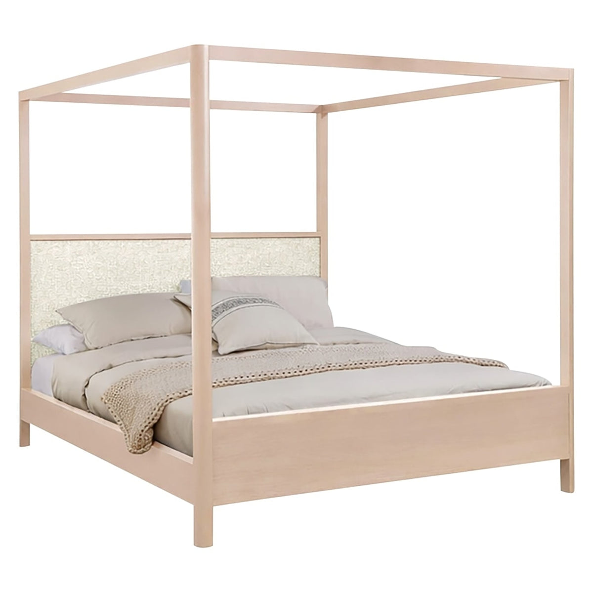West Bros Curva Poster Bed in 45 Weathered Wood, on white, Wonderful 010 headboard colour
