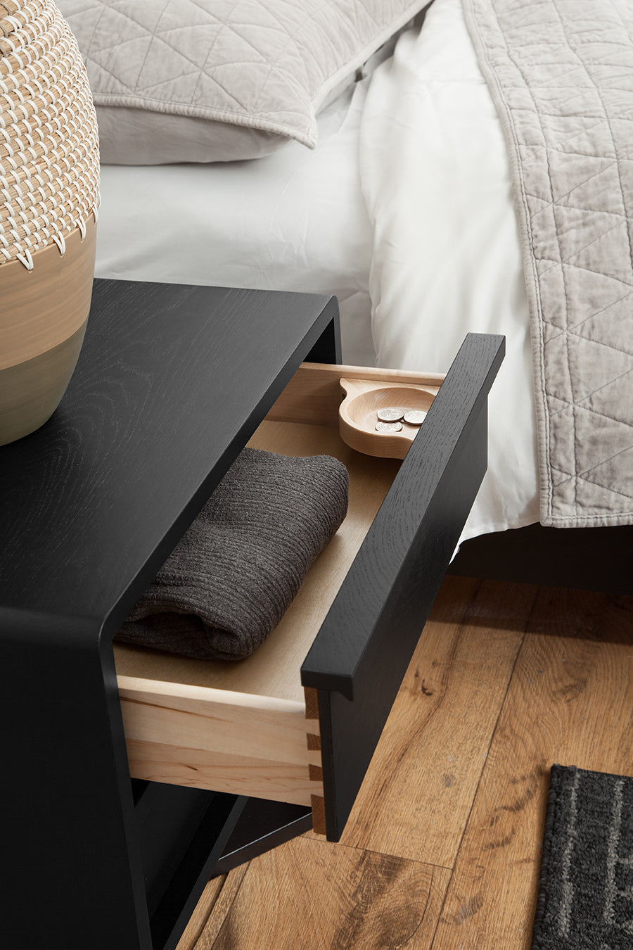 West Bros Corsa Night Table, hardware detail