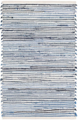 Denim Rag Ribbed Handwoven Cotton Rug