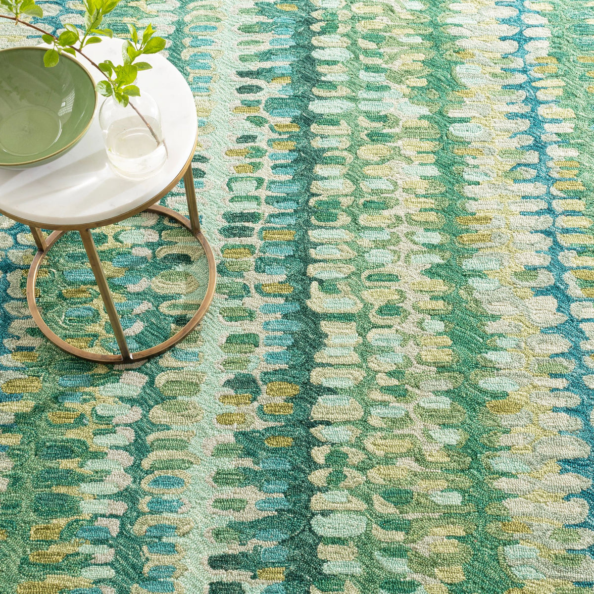 Paint Chip Hand Micro Hooked Wool Rug