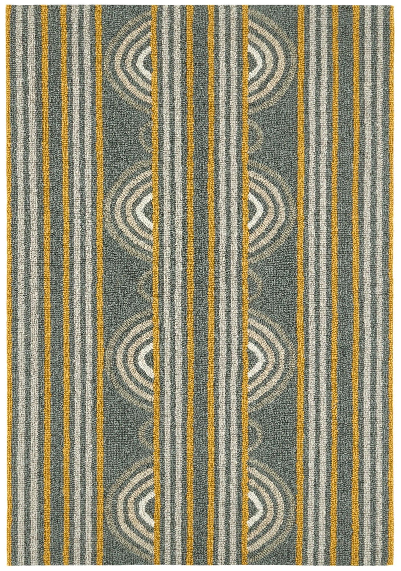 Button Hand Micro Hooked Wool Rug