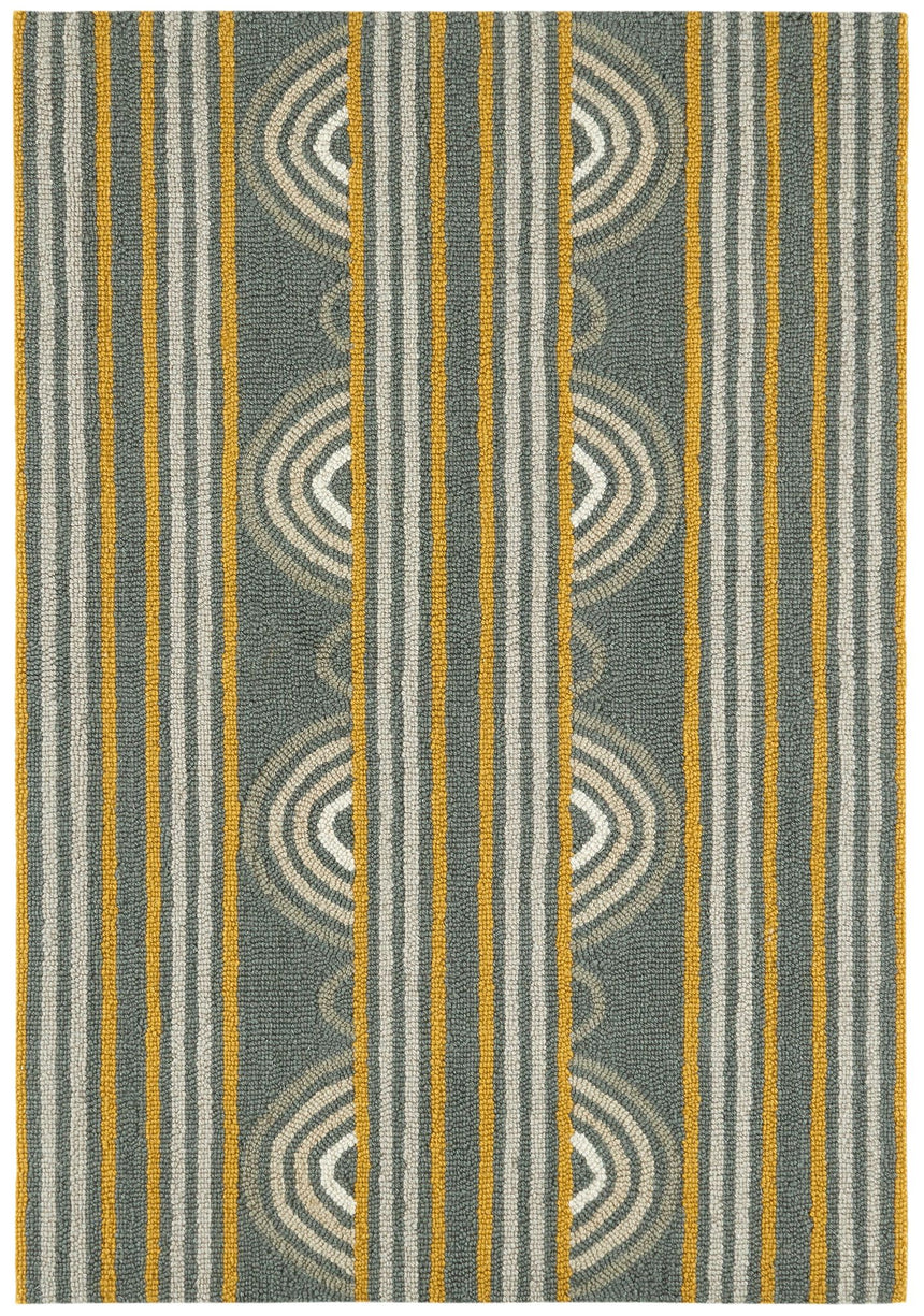 Button Hand Micro Hooked Wool Rug