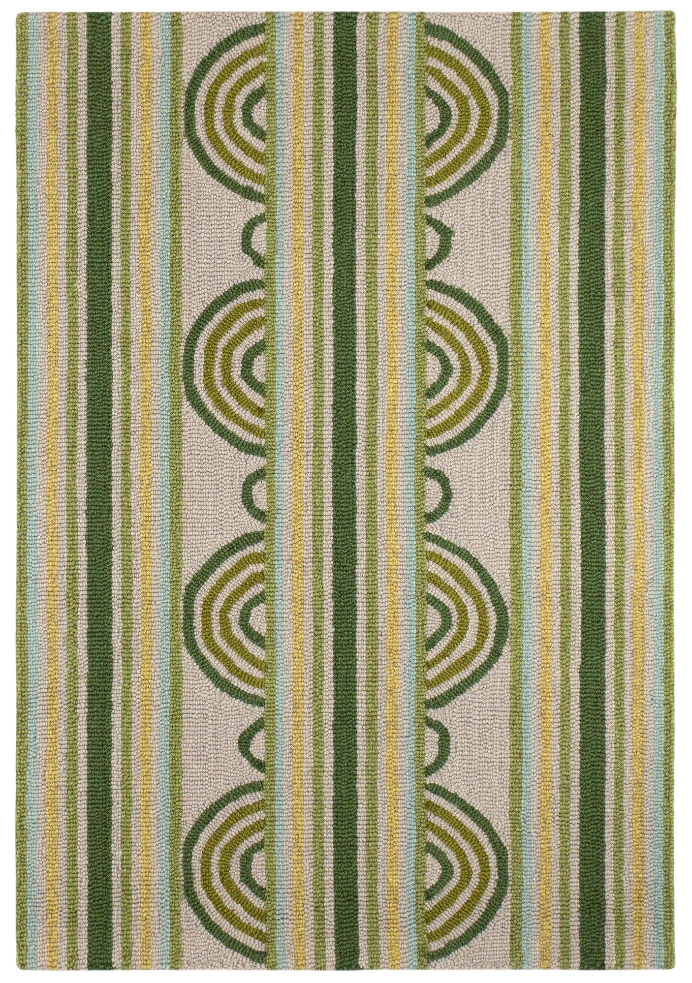 Button Hand Micro Hooked Wool Rug