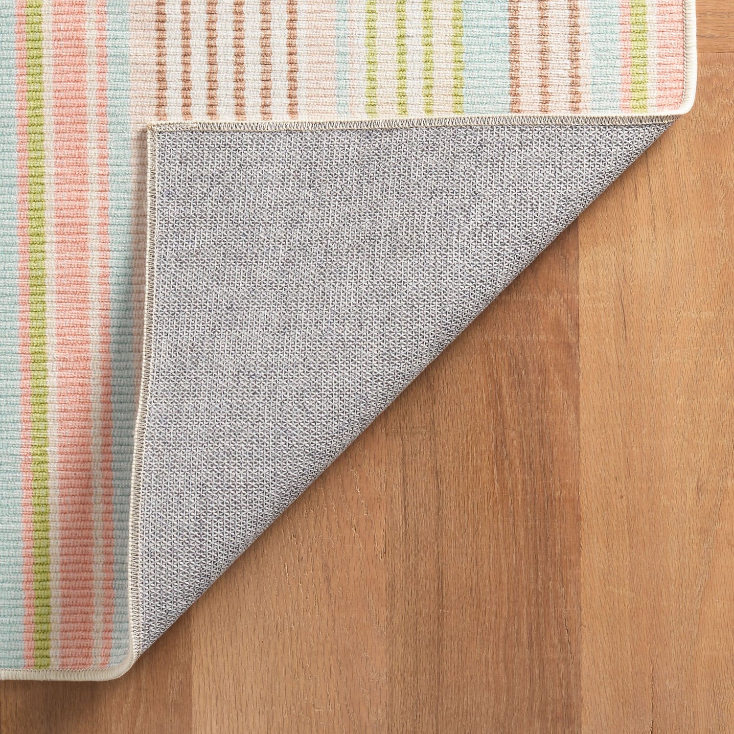 Ana Ticking Machine Washable Rug