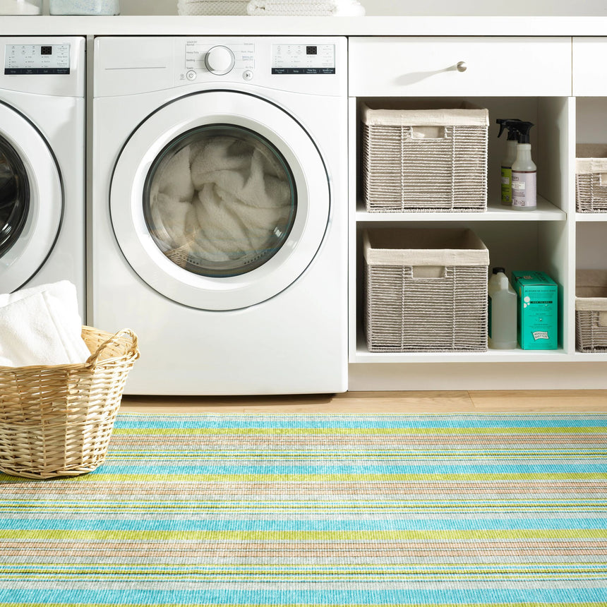 Aquinnah Ticking Machine Washable Rug