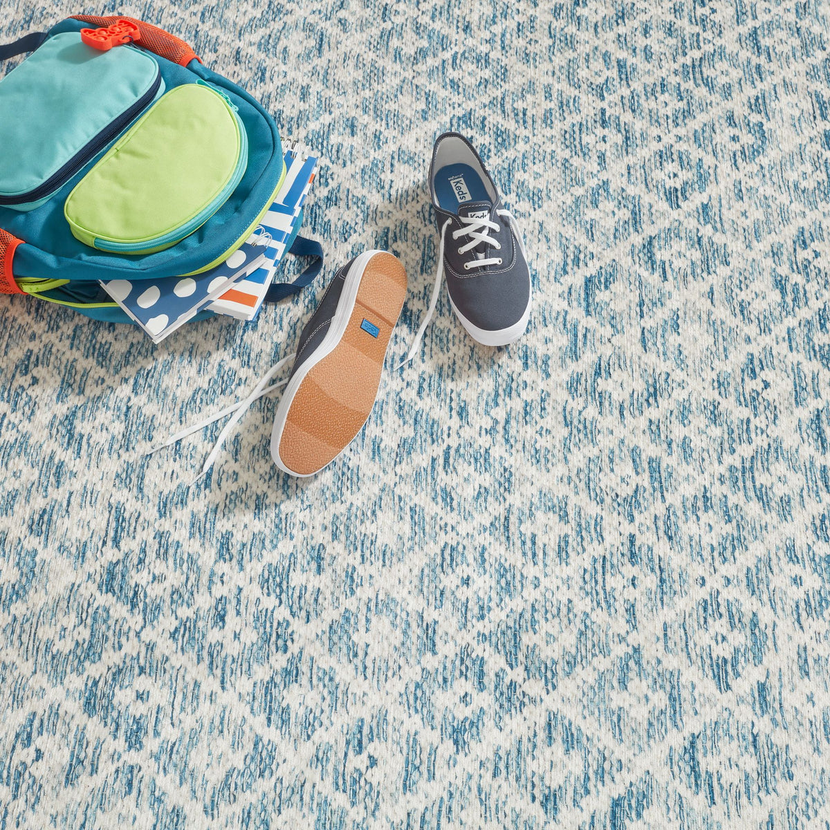 Melange Diamond Machine Washable Rug