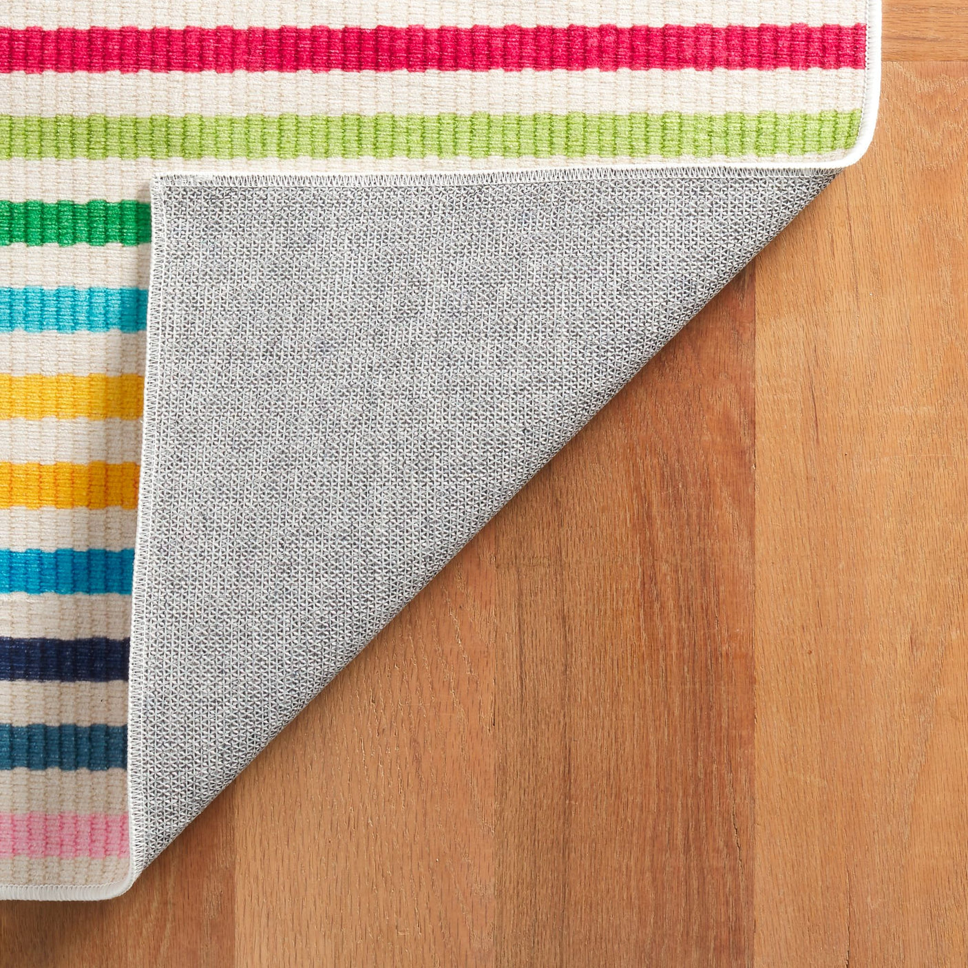 Rainbow Stripe Machine Washable Rug