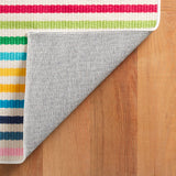 Rainbow Stripe Machine Washable Rug