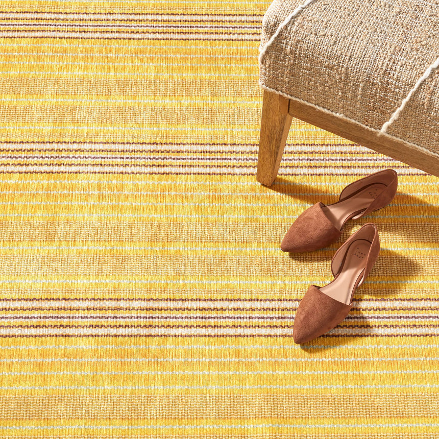 Sunflower Ticking Machine Washable Rug